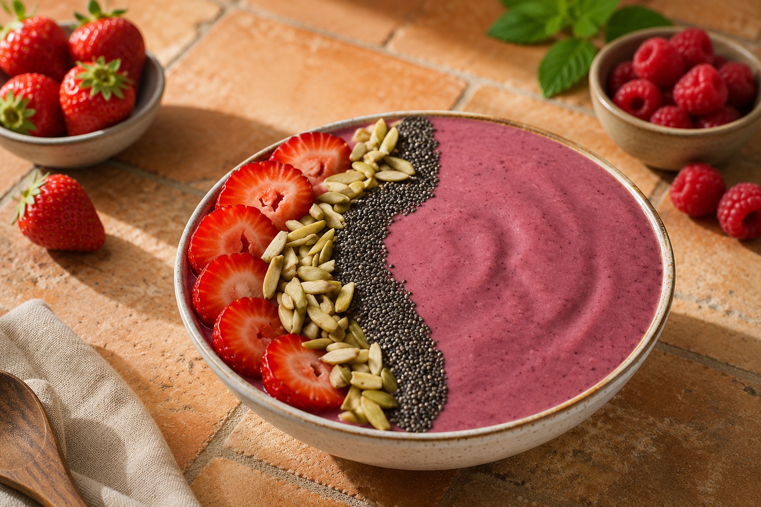 Berry Chocolate Hazelnut Smoothie Bowl